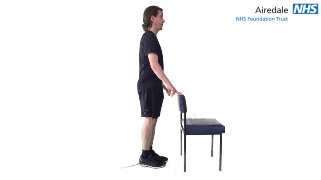 Hip extension in standing