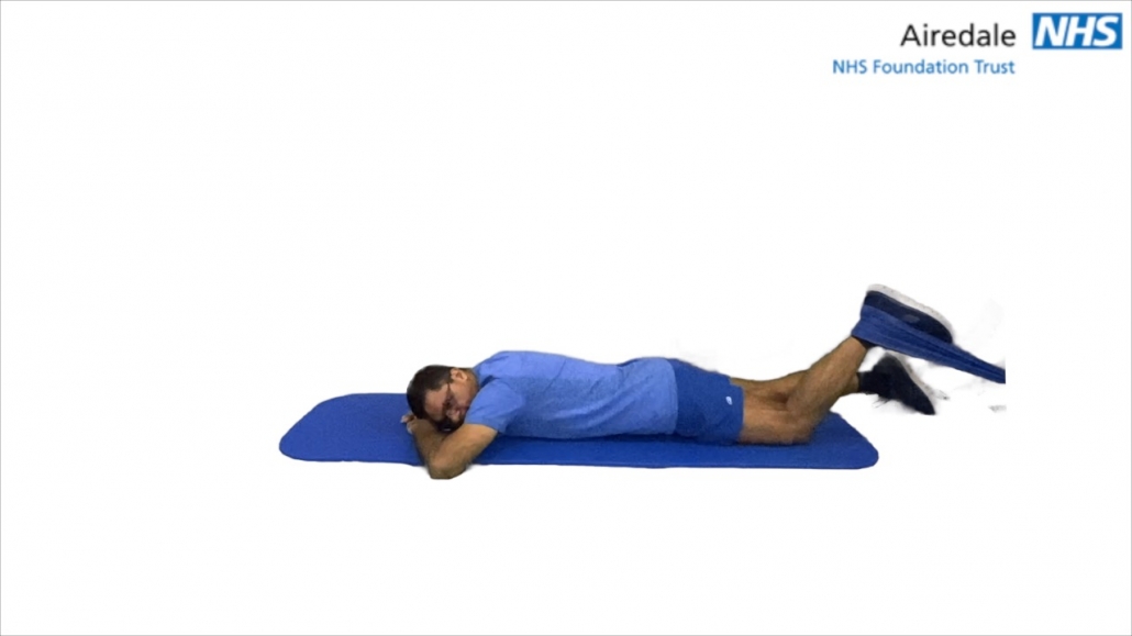 Prone knee flexion with band