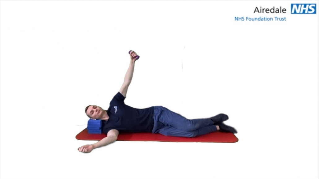 Side lying shoulder abduction with weight